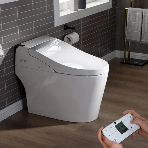 Miniatura 20 de WOODBRIDGE B0960S - Inodoro de descarga automática, apertura y cierre automáticos, inodoro de descarga única de 1.28 GPF con asiento inteligente