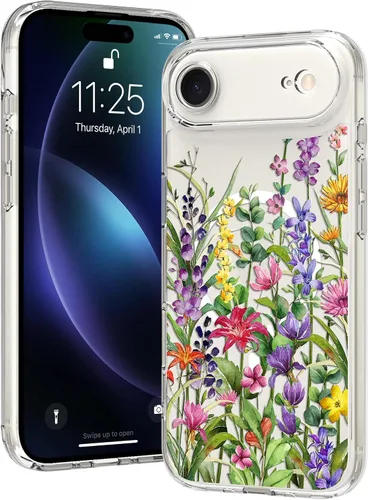 Miniatura 46 de OOK Magnetic for iPhone 17 Case Clear Pretty Flower Girls Women [Not Yellowing][Screen Protector] [ MagSafe Compatible] with Full Camera Lens