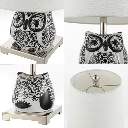 Miniatura 4 de JONATHAN Y JYL3014C Justina - Minilámpara led de mesa de 16 pulgadas, de cerámica, para casa de campo, dormitorio, sala de estar, oficina, Negro