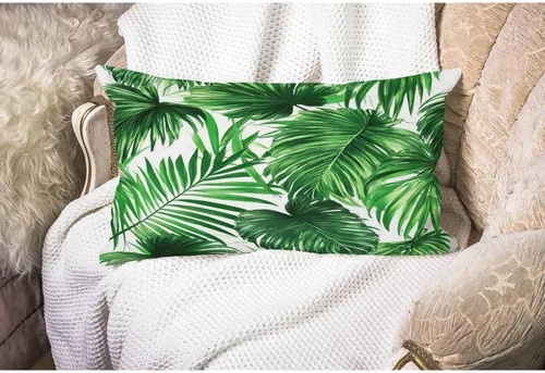 Miniatura 4 de Smooffly Funda de almohada rectangular oblonga estilo granja con palmeras, hojas vívidas y realistas de crecimiento de palmeras, temática