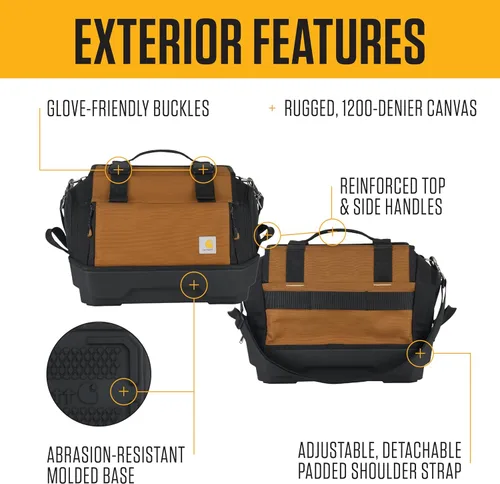 Miniatura 3 de Carhartt Bolsa de herramientas para hombre con correas de hombro ajustables, duradera, resistente al agua, organizador de herramientas mediano