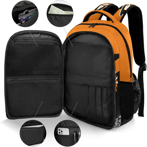 Miniatura 5 de XOZOTY Mochila de animadora púrpura claro personalizada con nombre para hombres y mujeres, bolso de hombro para computadora portátil, bolsa