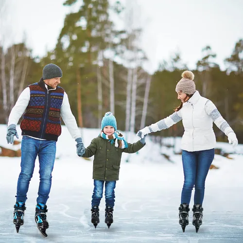 Miniatura 7 de MammyGol Patines de hielo ajustables para niños y jóvenes, patinaje juvenil, hockey, cordones, patinaje para principiantes, para niños de 4 a 12