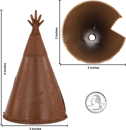Miniatura 2 de BMC Classic Plains Indian Teepees - Juego de 3 piezas de plástico occidental marrón Accesorios