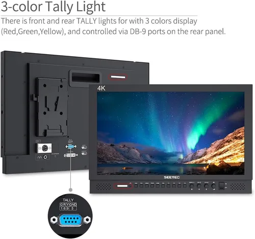 Miniatura 5 de P173-9HSD 17.3 pulgadas 1920x1080 Monitor de escritorio para monitoreo LCD de difusión con 3G-SDI HDMI AV YPbPr