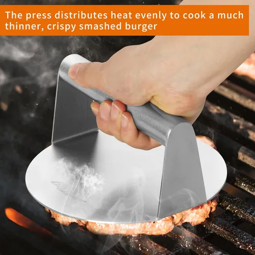 Miniatura 2 de ALLTOP Smash - Prensa para hamburguesas – Grill Essential, de acero inoxidable, antiadherente, para hacer hamburguesas – Máquina para hacer