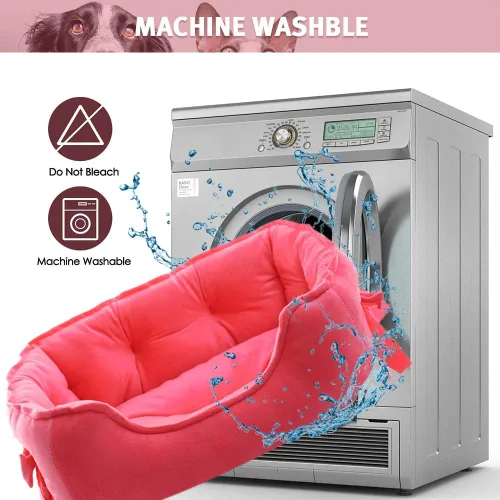 Miniatura 6 de Linda Cama de Princesa para Perros Rosa, Cama para Cachorros para Perros Pequeños, Sofá Transpirable para Gatos, Cojín para Mascotas con Lazo, Nido