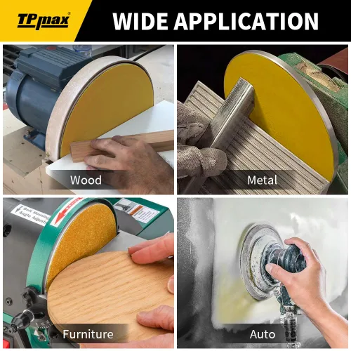 Miniatura 6 de TPmax Paquete de 28 discos de lija PSA dorados de grano 40 de 6 pulgadas, papel de lija autoadhesivo de grado profesional con pestañas de liberación
