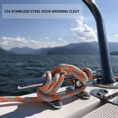 Miniatura 3 de Tacos de acero inoxidable 316 para muelle de barco, tacos de base abierta resistentes para kayak, lancha, canoa, cubierta de amarre y decoración