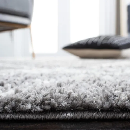 Miniatura 5 de SAFAVIEH Berber Shag Collection - Alfombra para pasillo, 2 pies 3 pulgadas x 6 pies, color gris claro y crema, diseño marroquí, no desprende pelusa