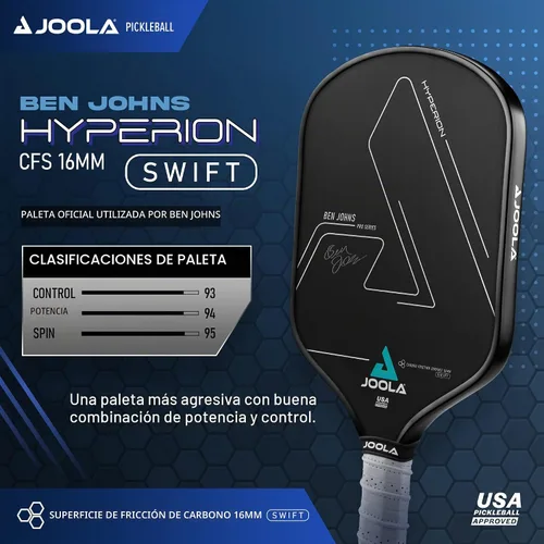 Miniatura 2 de JOOLA Professional Pickleball Paddles – Raw Carbon Fiber Surface – Built for Spin, Speed & Control – Hyperion, Solaire, Perseus & Scorpeus – Swift &