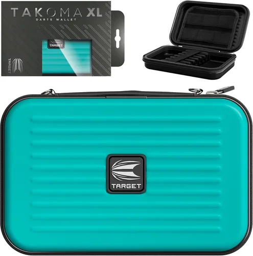 Target Darts Takoma - Funda tipo cartera XL para dardos, color aguamarina, con capacidad para 6 dardos, soporte protector de EVA con bolsas de doble