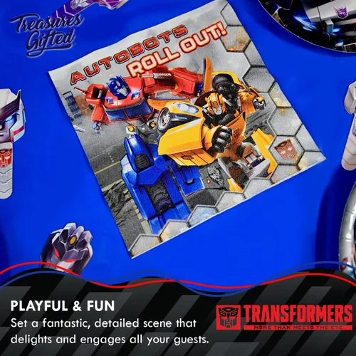 Miniatura 4 de Treasures Gifted Servilletas Transformers con licencia oficial – Servilletas de fiesta de transformadores de 16 quilates – Suministros para fiesta