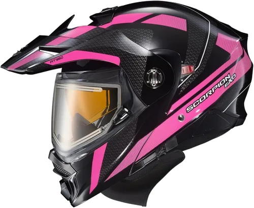 Miniatura 4 de ScorpionEXO AT960 - Casco modular para moto de nieve de aventura en clima frío, escudo eléctrico con caja de respiración y bolsillos para altavoces
