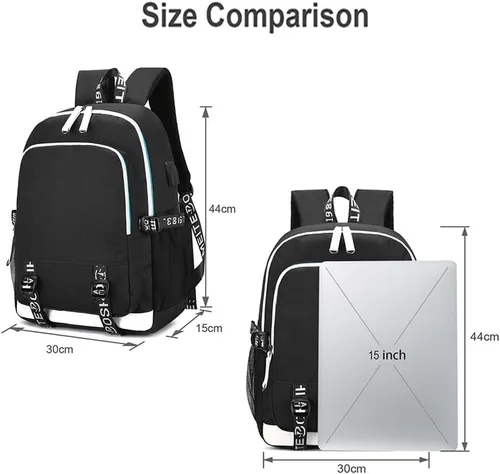 Miniatura 2 de Soccer Player 7 Mochila deportiva multifunción para viajes, portátil, para fanáticos del fútbol, para hombres y mujeres, negro - 2, Tamaño único