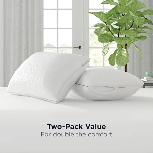 Miniatura 8 de AllerEase Platinum - Almohada ajustable 2 en 1, barrera contra alérgenos CleanBoost, relleno extra, estándar/Queen, paquete de 2