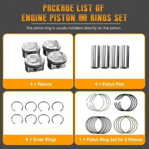 Miniatura 4 de PANGOLIN Juego de pistones y anillos del motor 23041-2E210 para Kia Soul Forte Forte5 Forte Koup 2.0L 2014 2015 2016 2017 2018 piezas del mercado