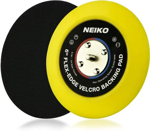 Neiko 30267A Almohadilla de respaldo de PU con borde flexible de gancho y bucle para lijadora pulidora amortiguadora DA, 6 pulgadas por 5/16