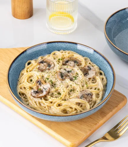 Miniatura 4 de AmorArc Juego de 4 cuencos grandes de cerámica para pasta de 8.5 pulgadas, cuencos de cerámica de 36 onzas para cocina, cuencos anchos para pasta