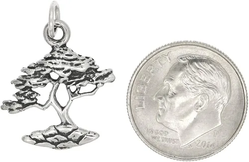 Miniatura 2 de Plata de ley oxidado Árbol de la vida Bonsai Árbol Encanto