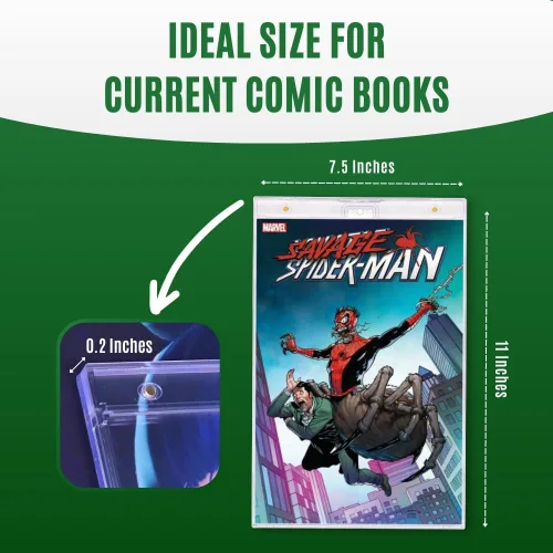 Miniatura 3 de 1 pieza actual moderno regular soporte de caja de exhibición de cómics tamaño plateado Protector magnético de cómics Esquinas de diamante
