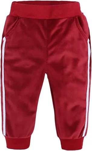 Miniatura 4 de MYGBCPJS Conjunto deportivo de terciopelo de 2 piezas para niños y niñas, sudadera con capucha de manga larga + pantalones deportivos con cintura