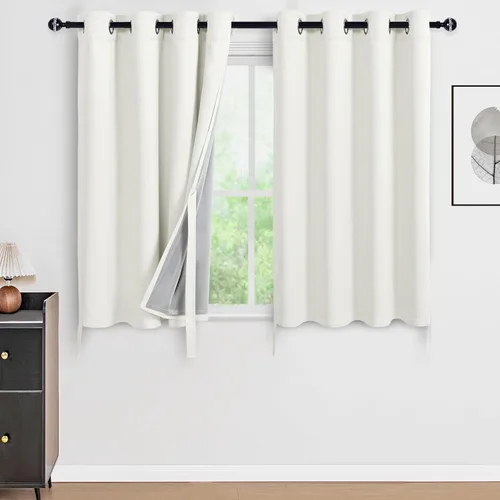 Miniatura 66 de DWCN Cortinas 100% opacas de 84 pulgadas de largo para dormitorio con forro negro, paneles de cortina de ventana de doble capa con aislamiento Azul