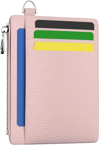 Miniatura 18 de Hancynir Cartera delgada para mujer con soporte para tarjetas de crédito RFID, pequeña mini funda para tarjetas con bolsillo frontal de PU, cartera