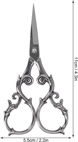 Miniatura 7 de Tijeras de bordado vintage con punta de acero inoxidable de 4.3 pulgadas, tijeras de costura pequeñas, tijeras de manualidades retro para costura