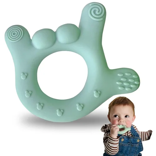Miniatura 8 de Mordedor de mano de silicona – I Love You Baby Teething Toy 0-12 meses BPA – Alivio de la dentición para niños pequeños Mordedores masajeadores