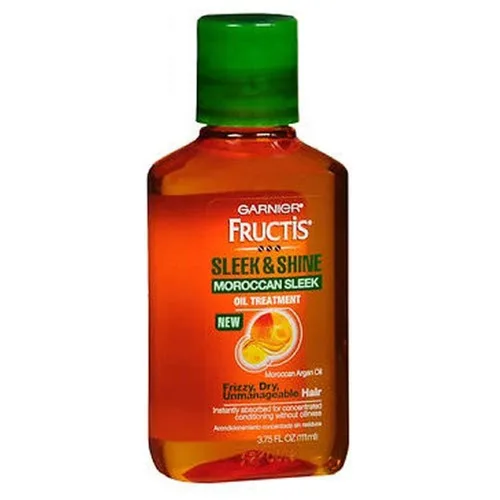 Miniatura 14 de Garnier Fructis Sleek & Shine Champú, acondicionador + set de aceite de argán marroquí para cabello rizado y seco, aceite de argán (3 artículos), 1