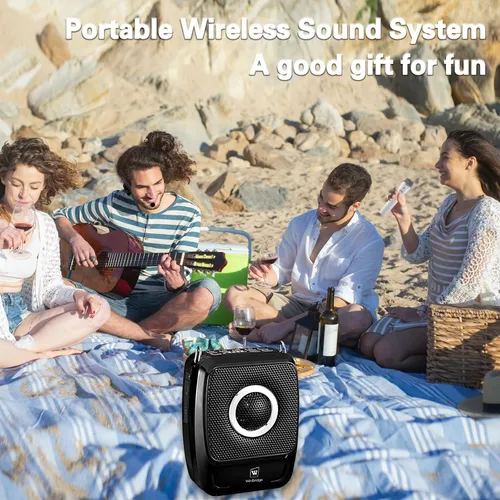 Miniatura 4 de Amplificador de voz con micrófonos profesionales duales, micrófono portátil inalámbrico de 25 W y sistema de altavoces, altavoz Bluetooth