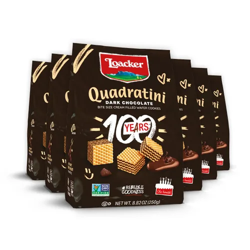 Miniatura 23 de Loacker Quadratini - Paquete grande de galletas de oblea variadas con sabor a frutas - Mezcla de limón, vainilla y yogur de frambuesa - Galletas