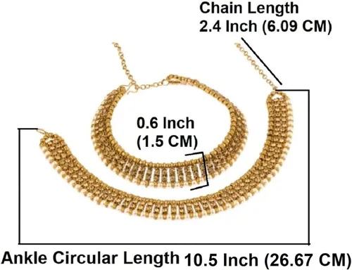 Miniatura 4 de Efulgenz Indian Jewelry Boho Crystal Anklets Barefoot Sandals Ankle Bracelet Payal Anklet Set for Women