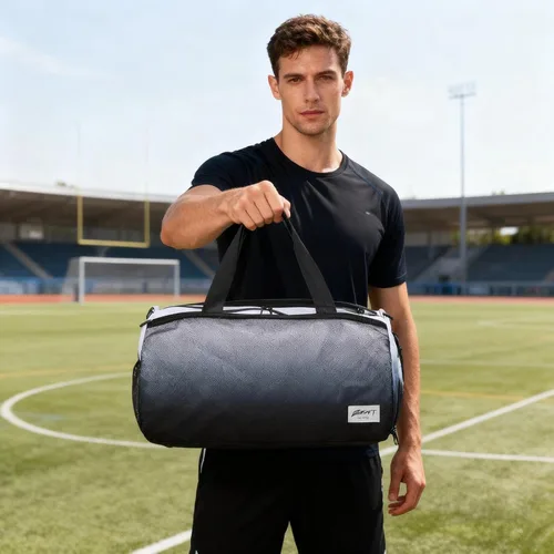 Miniatura 6 de BE SMART - Bolsa de gimnasio impermeable para hombre con compartimento para zapatos, bolsa de lona con bolsillo húmedo para hombres, bolsa deportiva