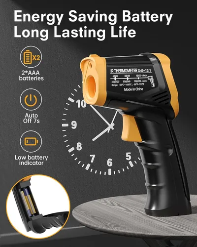 Miniatura 6 de Eventek Pistola Termómetro Infrarrojo, Termómetro Láser de -58 °F a 1112 °F, Pistola de Temperatura IR para Cocinar, Accesorios para Horno de Pizza