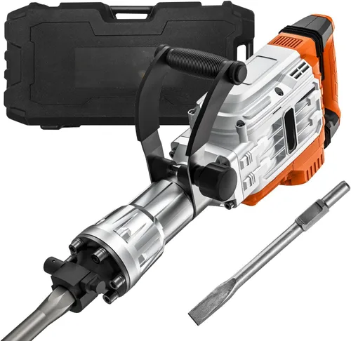 Miniatura 10 de Martillo eléctrico de demolición para hormigón, 1400 W, con 2 puntas de cincel, ideal para proyectos de construcción y renovación