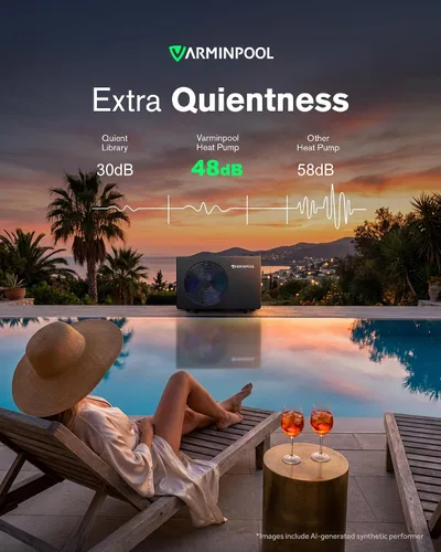 Miniatura 7 de Bombas de calor para piscina, bomba de calor de piscina de 30,000 BTU para piscinas sobre el suelo de hasta 8000 galones, control WiFi