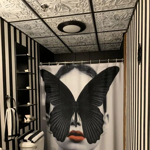 Miniatura 8 de from Plain to Beautiful in Hours DCT10at-24x24 Milan - Azulejo de techo de PVC de 2' x 2' para pegar o colocar (Caja / 4 pies cuadrados), Taupe