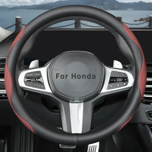Miniatura 36 de Funda a medida para volante de Acura, transpirable antideslizante, fundas de cuero de doble cara para volante de automóvil, para accesorios de Acura
