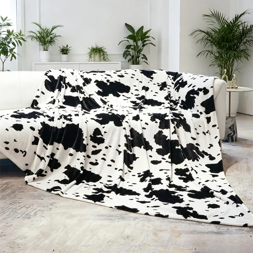 Manta de vellón de tamaño Queen para cama, manta de cama Queen extra grande en blanco y negro, manta suave para sofá, bonita decoración del hogar