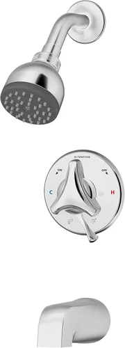 Symmons S-9602-P-1.5-TRM Origins - Grifo para bañera y ducha con 1 pulverizador de cromo pulido, 1.5 GPM (válvula no incluida)