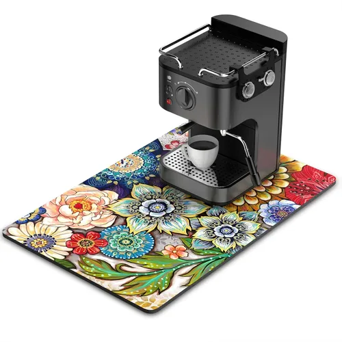 Miniatura 61 de Rnivvi Tapete de secado de platos para encimera de cocina, 16 x 18 pulgadas, bonita almohadilla de secado absorbente resistente al calor con goma