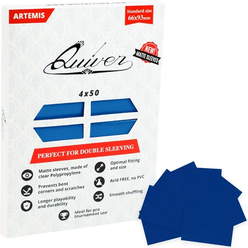 Quiver Time 200 fundas para tarjetas azules de tamaño estándar Artemis para tarjetas Magic: the Gathering Cards - Fundas protectoras de tarjetas TCG
