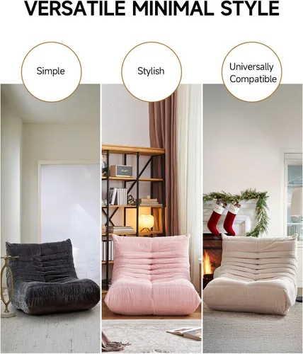 Miniatura 9 de ZCUBED Sillas Grandes de Puf para Adultos, Silla de Salón de Espuma Viscoelástica, Comodo Puf de Corduroy Grande, Sofá Perezoso, Cómoda Silla