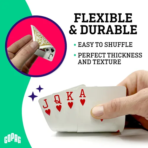 Miniatura 3 de Copag Juego de cartas de juego 100% de plástico, tamaño de póquer (estándar) índice regular rojo/azul de doble cubierta
