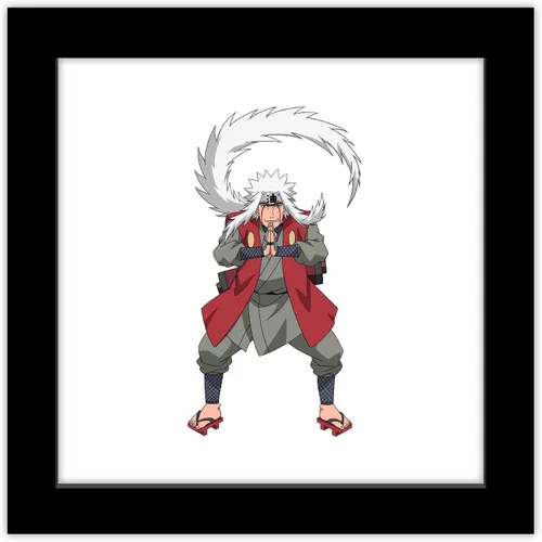 Gallery Pops Naruto Shippuden - Arte de pared Jiraiya, versión enmarcada negra, 12 x 12 pulgadas