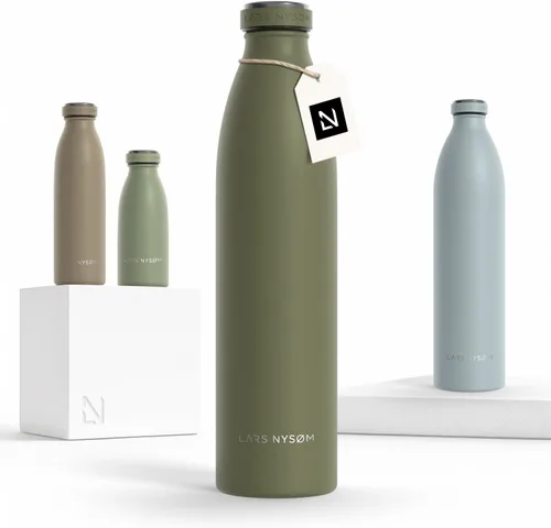 Miniatura 73 de LARS NYSØM Botella de agua XL de acero inoxidable aislada 12oz 17oz 25oz 34oz 51oz Botella térmica aislada para bebidas calientes y frías Azul