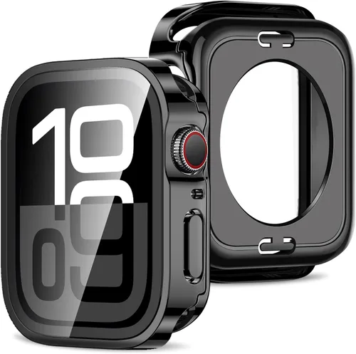 Miniatura 20 de Amizee Estuche 2 en 1 [Paquete de 2] Compatible con Apple Watch Series 9/8/ 7 de 45 mm con Protector de Pantalla Integrado, Cubierta Protectora