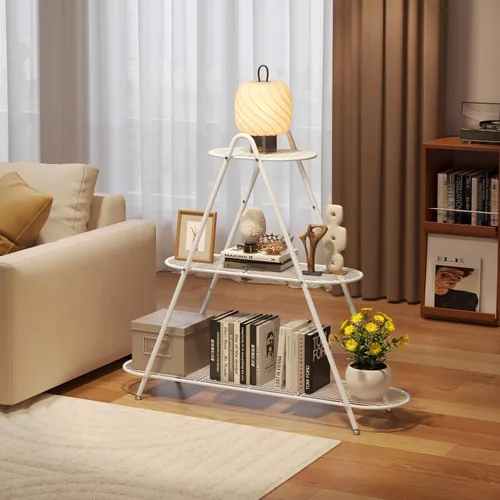 Miniatura 10 de Soporte de 3 niveles para plantas, estante de metal para plantas, resistente para interiores y exteriores, estante para múltiples macetas
